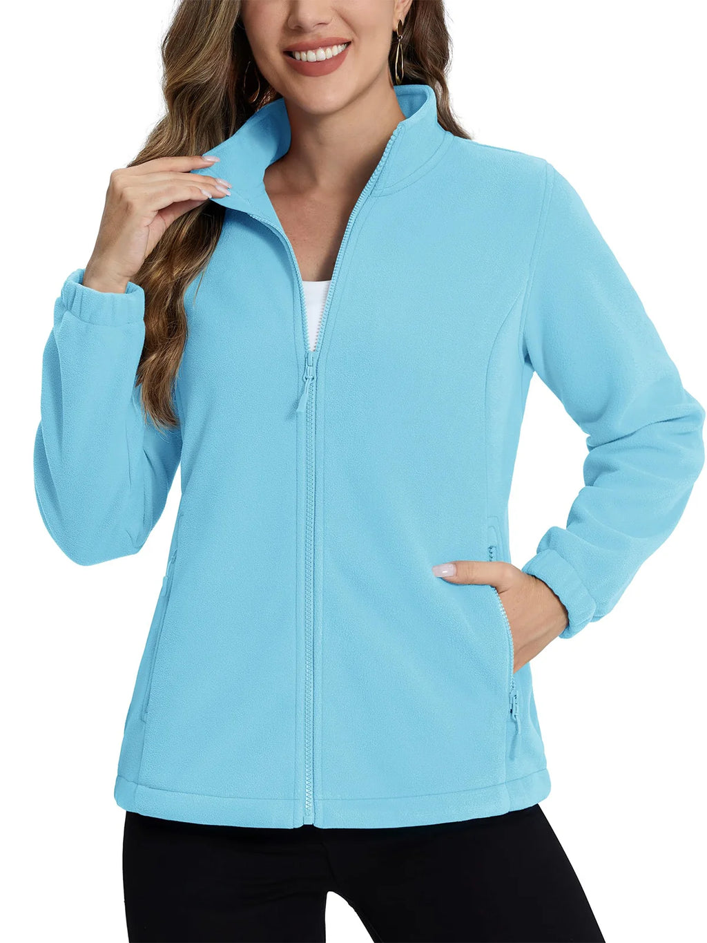 TACVASEN Women's Winter Fleece Jacket Lightweight Full Zip Sweatshirts Coat Casual Zipper Soft Warm Sweaters Outwear Female