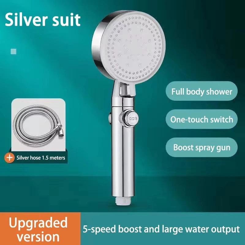 Shower Head 5 Modes Water Saving Adjustable High Pressure Showerhead Handheld Spray Hangable Bathroom Accessories 2026
