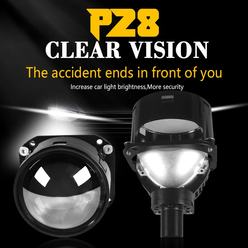 2pcs 2.5 Inch Bi‑LED Projector Lens High Low Beam Car Headlight Retrofit H7 H4 H11 Universal LED Headlamp Waterproof Auto Lamp
