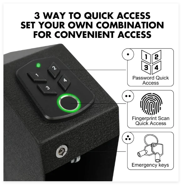 OS519FC 2-in-1 fingerprint password pistol safe European and American wall mounted pistol Box