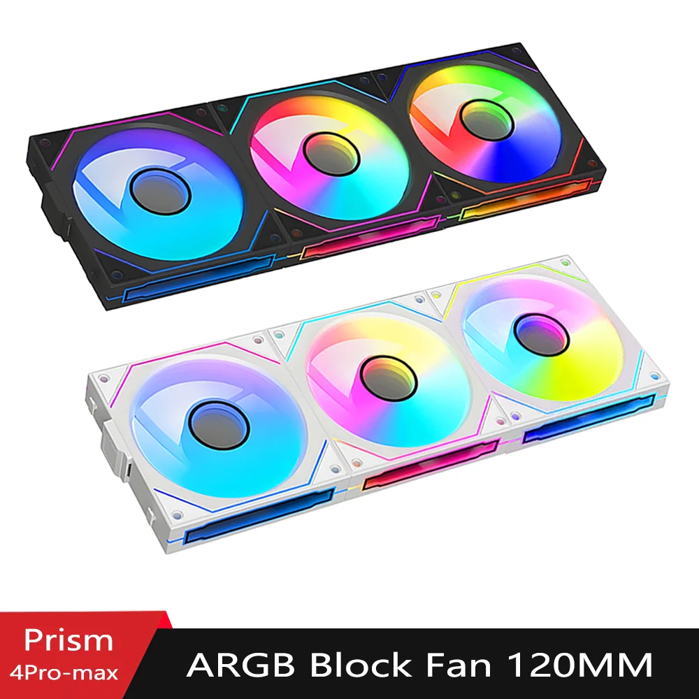 PC Case Fan 120mm ARGB Mirror Cycling Lighting Effect CPU Cooling Fan 4-Pin PWM 58.36CFM Fan for Computer Water Cooling