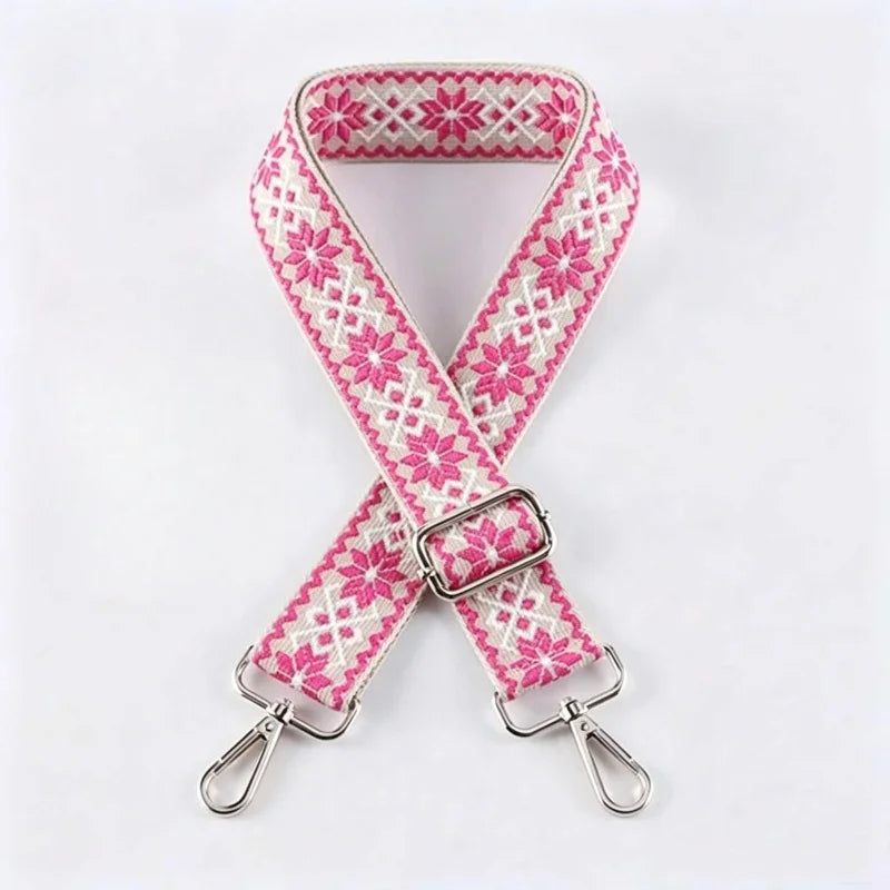 1 Piece Adjustable 1.50-inch Wide Geometry Pattern Jacquarded Handbag Purse Strap Crossbody Shoulder Replacement