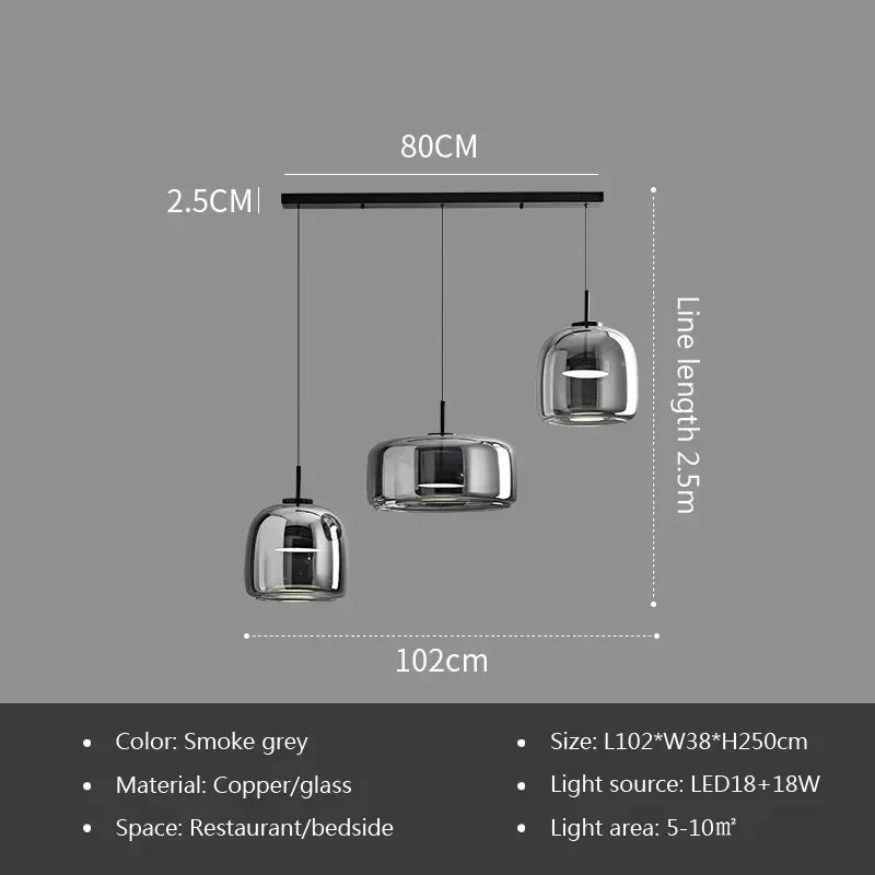 Modern Glass Pendant Light luxury Deco Nordic Led Hanging Light Fixtures  Modern Luminaire Suspension lamp