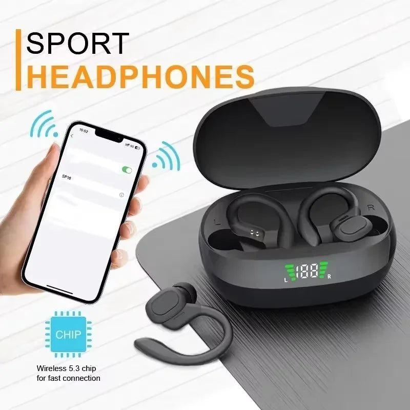 Wireless Bluetooth Headphones Bone Conduction Noise Reduction HiFI Stereo Effects Waterproofing Headset with Mic for Run Walk