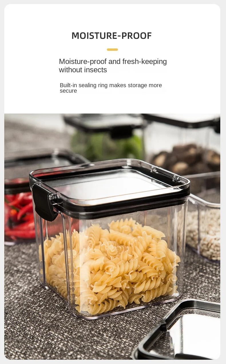 Sealed Jars Kitchen Grain Storage Organizer Large Tank Plastic Moisture-proof Storage Box Household Seasoning Jars Set 2030