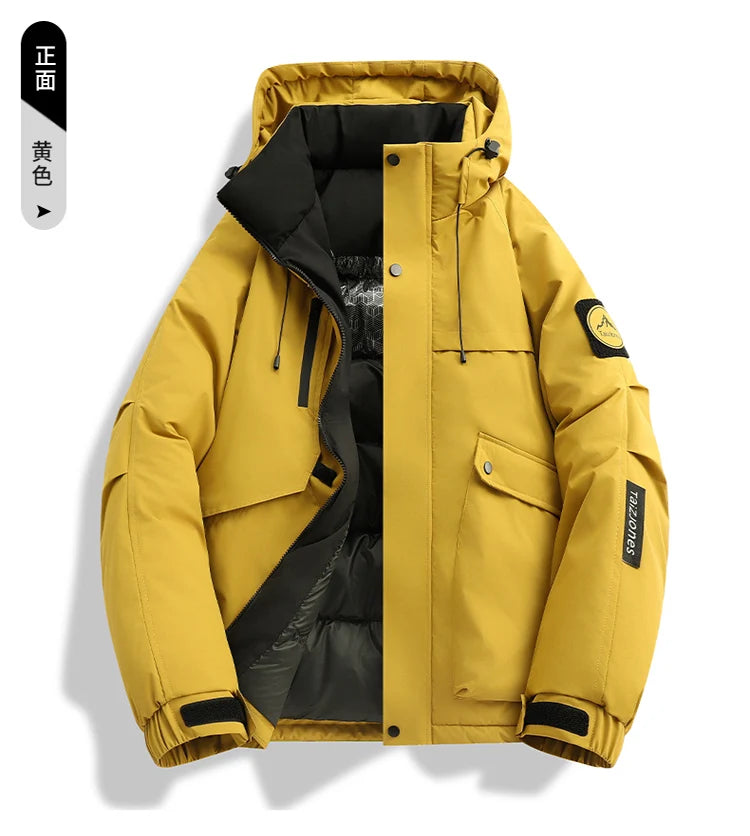 Winter Parkas Men's New Graphene Self Heating Down Cotton Jacket Autumn Men's Mountaineering Jacket Outdoors Waterproof Coat
