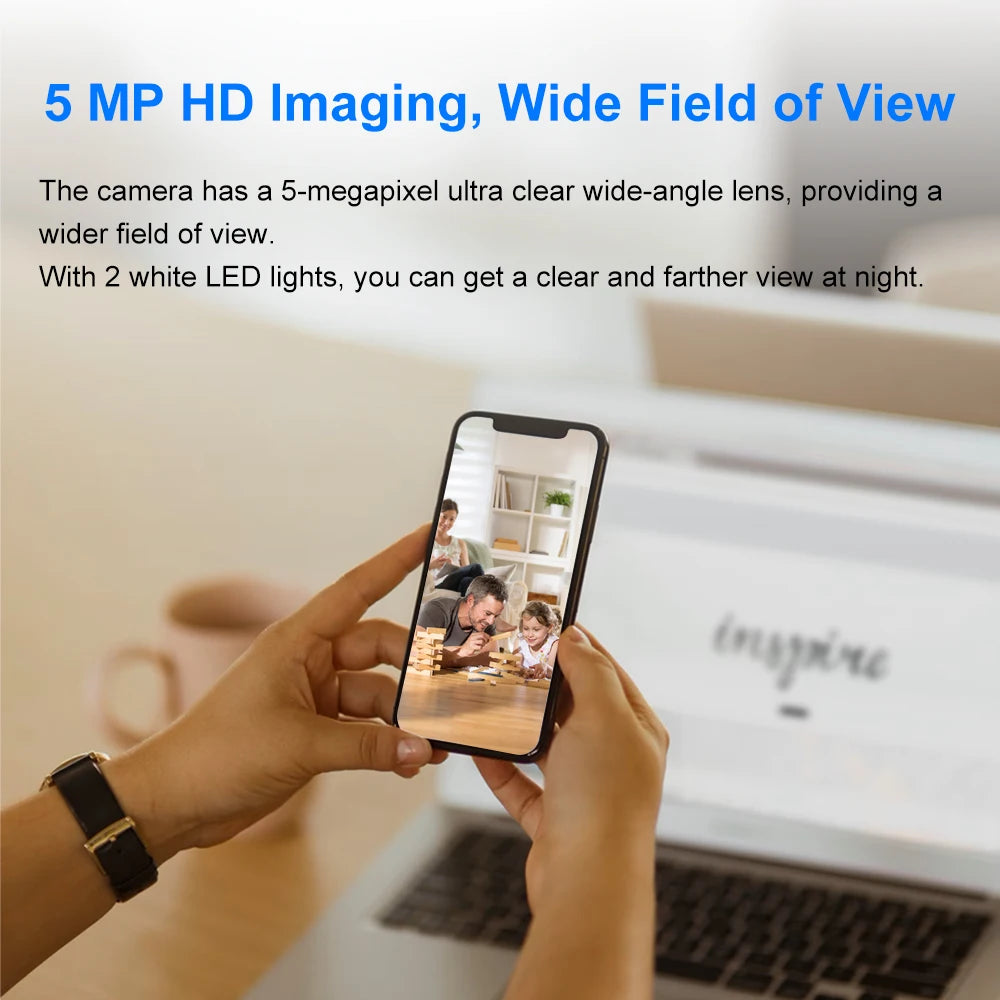 O-Kam Pro Mini Cube Security Camera, 5MP Indoor WiFi IP Camera with Two-Way Audio & Human Detection, Motion Alert, 5X Zoom,