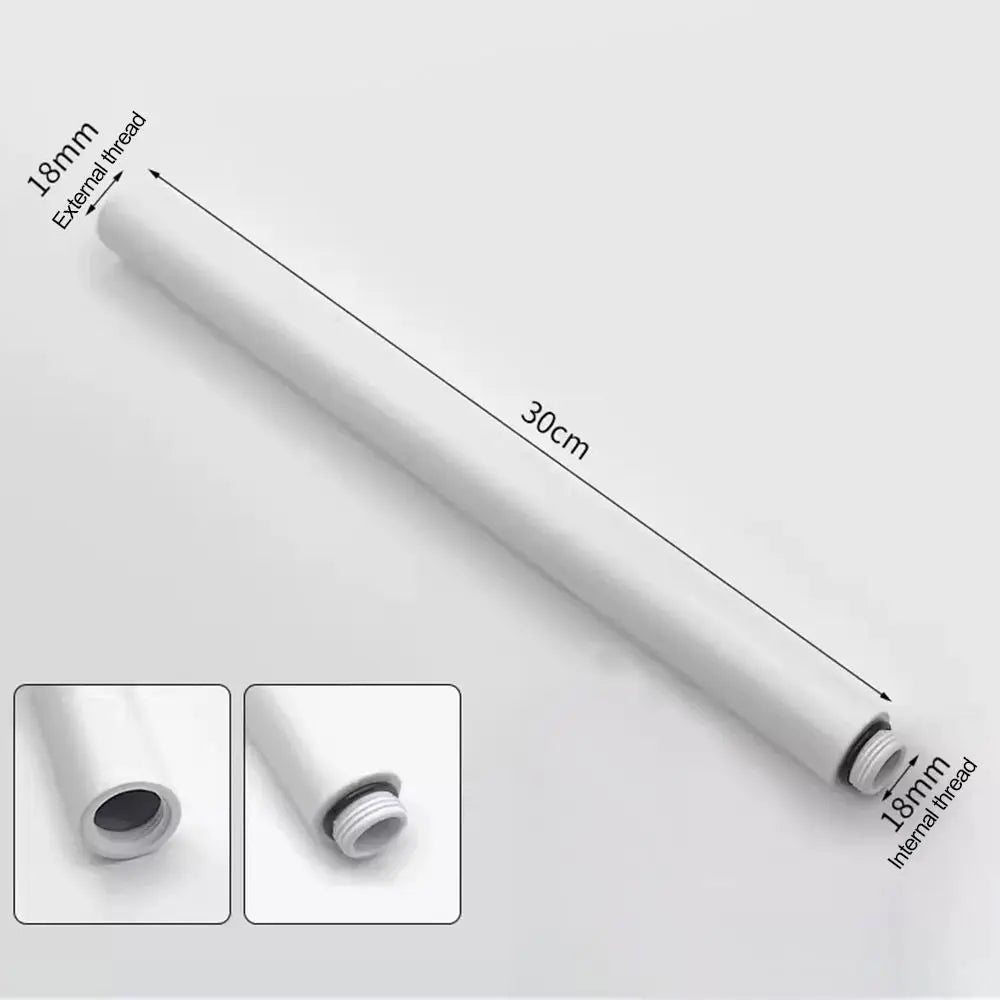 New Stainless Steel Shower Extension Rod Round 30cm Extension Tube Shower Extender Shower Head Rod Bathroom Accessories