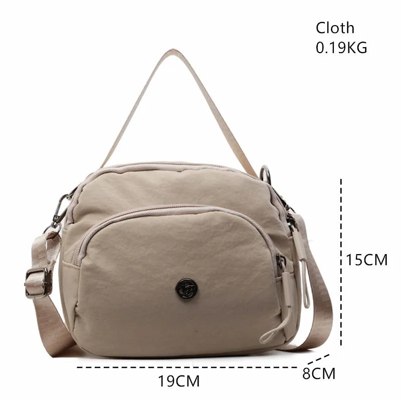 Women's Fashion Canvas Crossbody Bags Multi Pocket Small Shoulder Bag Casual Boho Handbag Lightweight Travel Purse for Daily Use