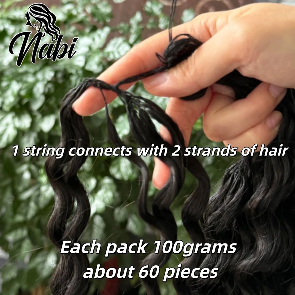 NABI Updated Miracle Knots Hair Pre-Separated Burmese Crochet Human Hair DeepWave 14-26inch 100g/pc for Bora Boho Braids