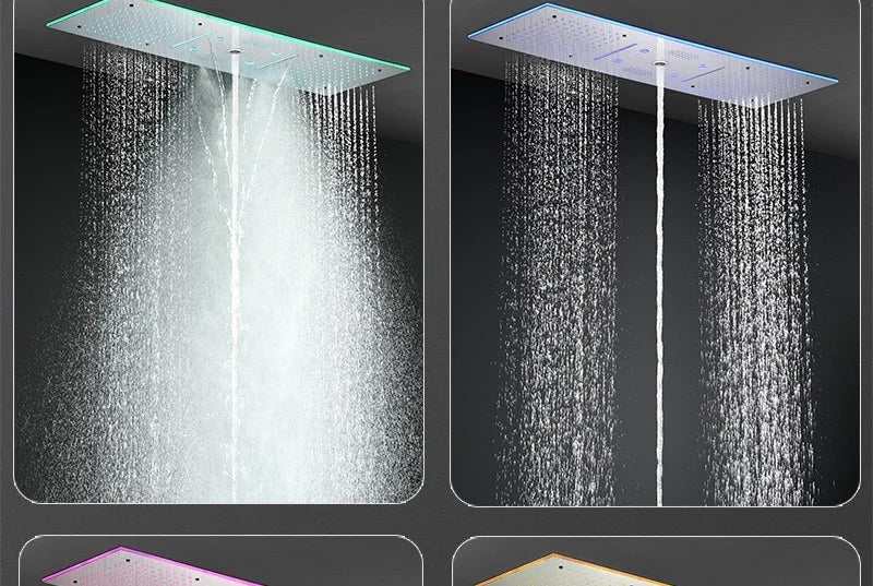 2026 Music Shower Head LED 1400mm Shower Body Waterfall Rainfall Thermostatic Bathroom Shower Set