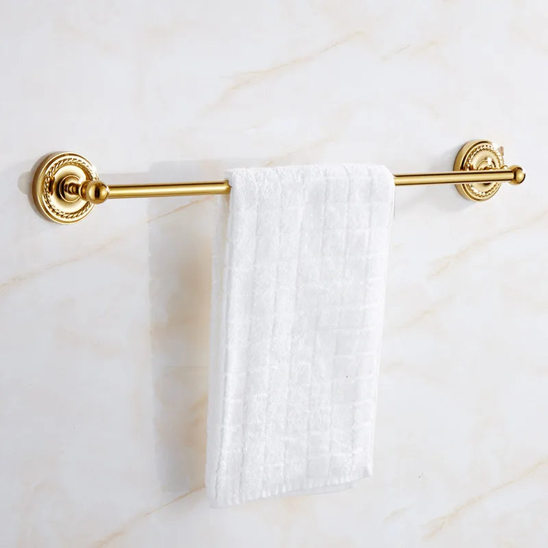 Luxury Gold Brass Bathroom Accessories Set,Robe hook,Paper Holder,Towel Bar,Towel Ring,bathroom sets, Gold Towel Rack,Soap Dish