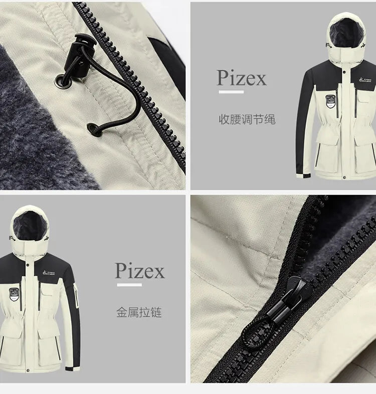 Men's Casual Warm Jackets Mens Plus Velvet Thickening Hooded Coats Ski Suit Coat Winter Jacket Men Parka 6XL 7XL 8XL Jacket