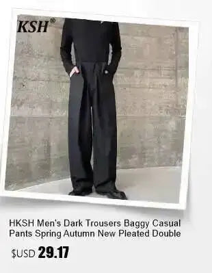 HKSH Autumn New Men's Hooded Distressed Patchwork Folded Waste Land Tactical Punk Techwear Shoulder Batwing Sleeve Jacket HK2392