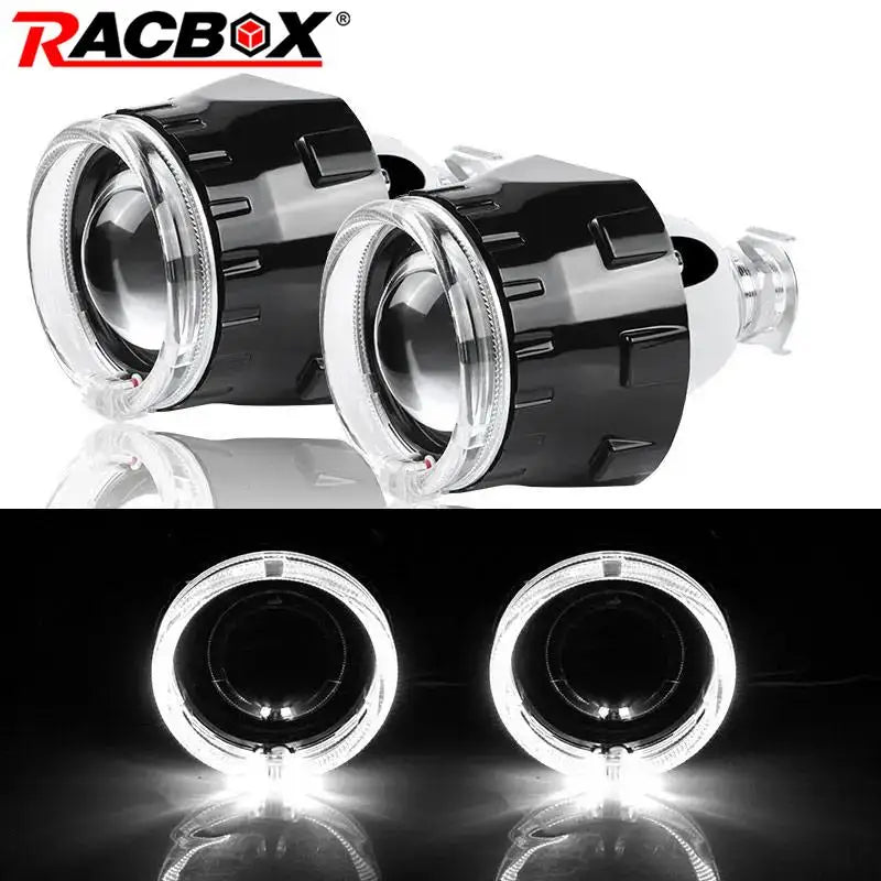 2.5 inch Bi-xenon Angel Eyes Projector Lens H7 H4 9005 9006 DRL Halo Ring Lenses For Headlight Car Retrofit Use H1 HID LED Bulbs