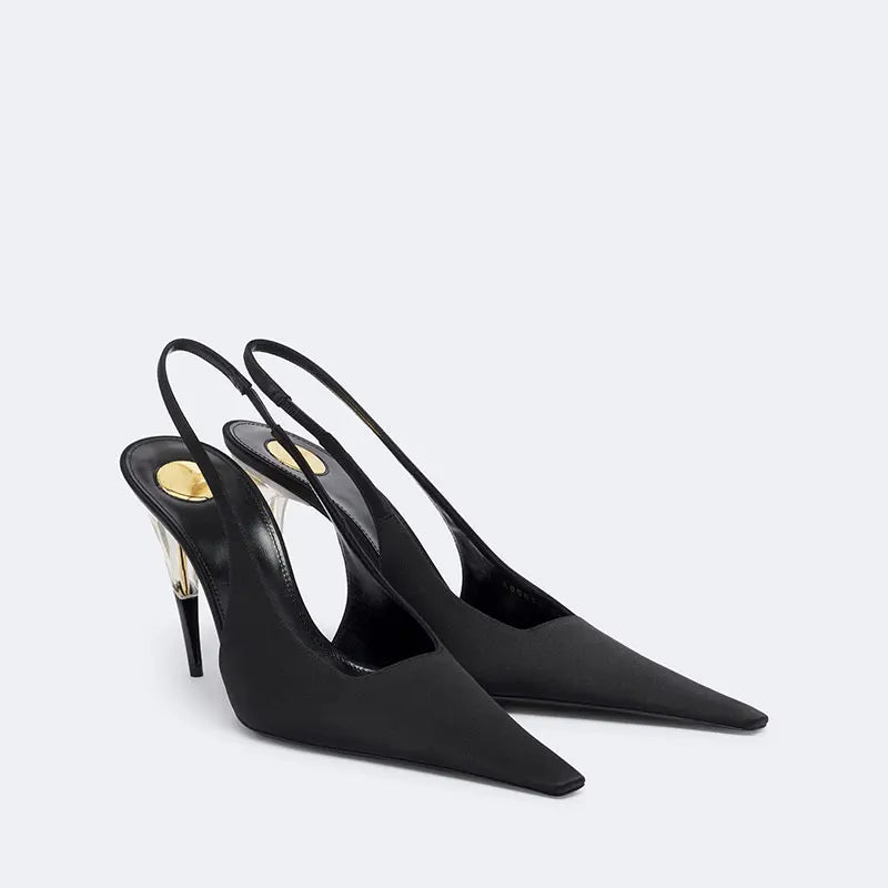 Ladies' Summer New High Heel Pointed Sandals Fashion Small Square Party Wedding Ladies' High Heel Sandals