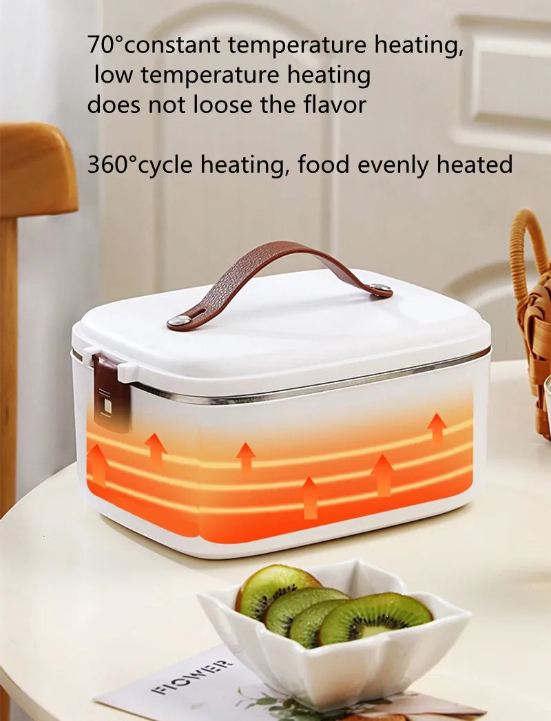 1.8L Car Microwave Oven 12V/24V Multi-Functional Rice Cooker Large Capacity Water-Free Heating Lunch Box