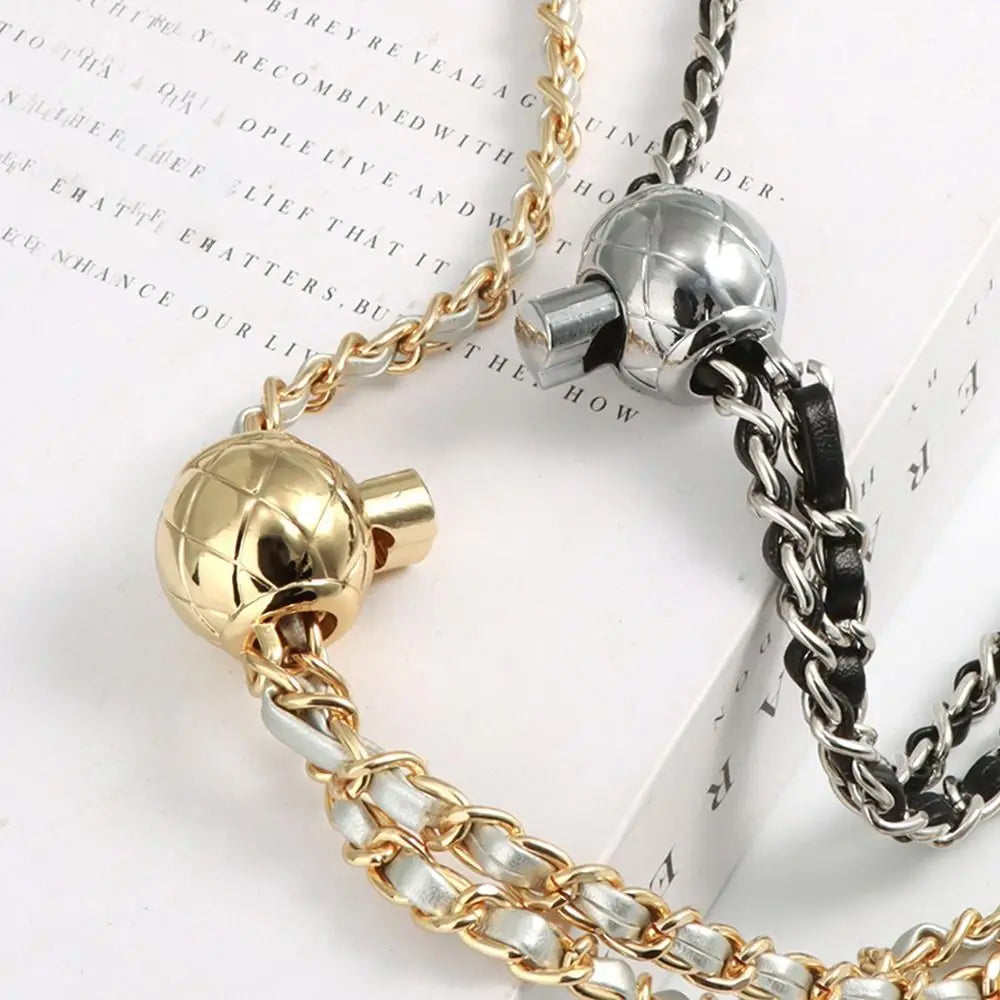 New Metal High-end Shoulder Strap Golden Balls Chain Adjustable Length Strap Replacement Shoulder Strap Non-fading Chain