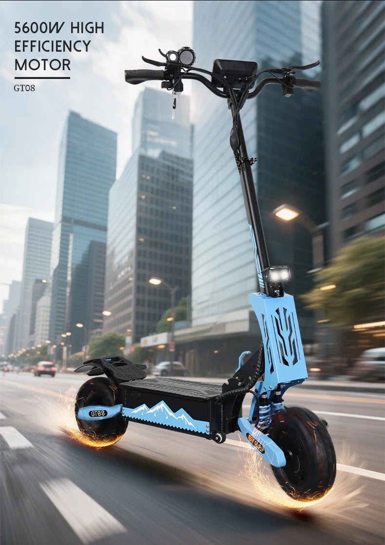 5600W Adult Electric Scooter Dual Motor Top Speed Sport Folding E-Scooter with Detachable Seat