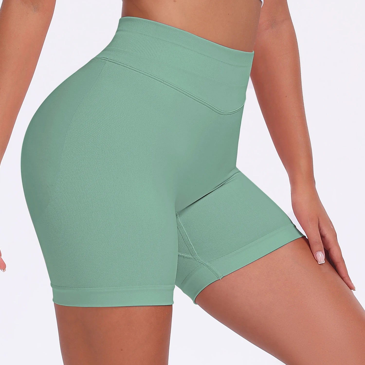 Summer Women Sexy Seamless Fitness Sports Biker Shorts Low Waist Gym Short Workout Scrunch Butt Yoga Leggings