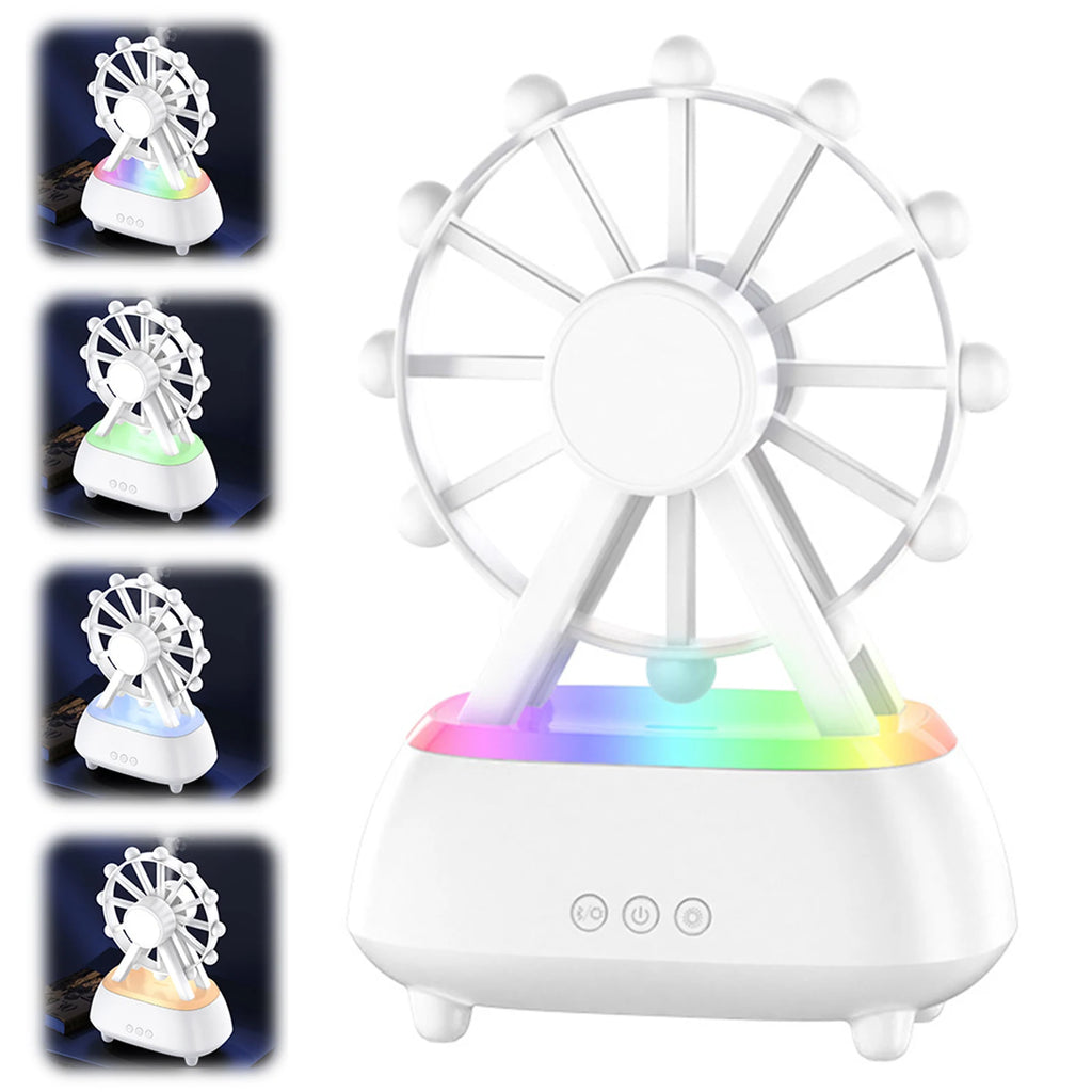 Ferris Wheel Cool Mist Humidifier 7 Colors Lights Aromatherapy Diffuser Noiseless Operation Suitable for Room Office and Gym