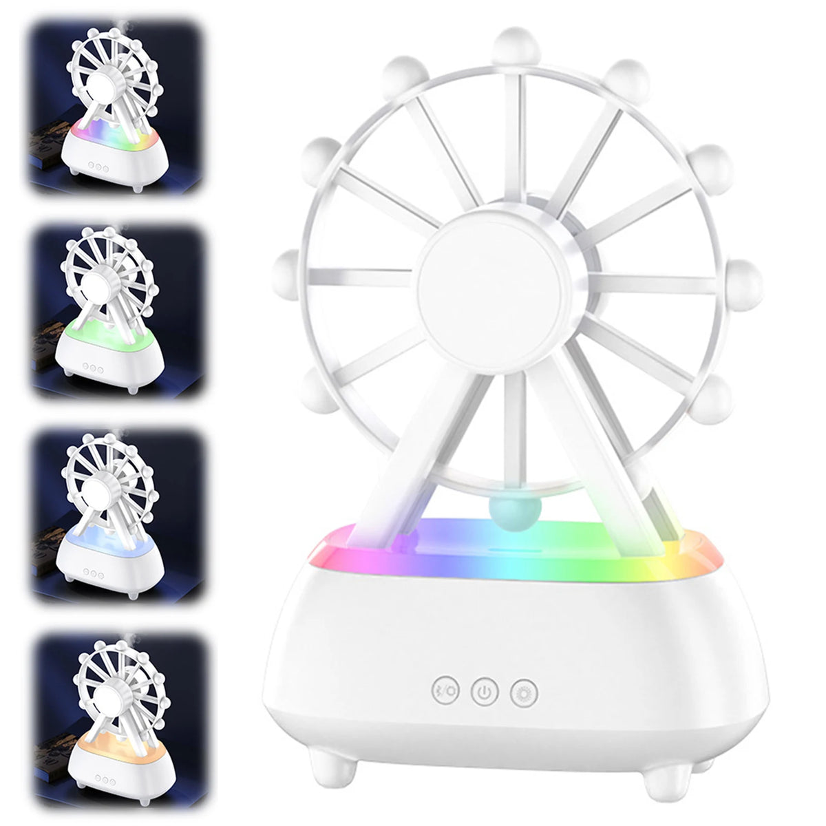 Ferris Wheel Cool Mist Humidifier 7 Colors Lights Aromatherapy Diffuser Noiseless Operation Suitable for Room Office and Gym