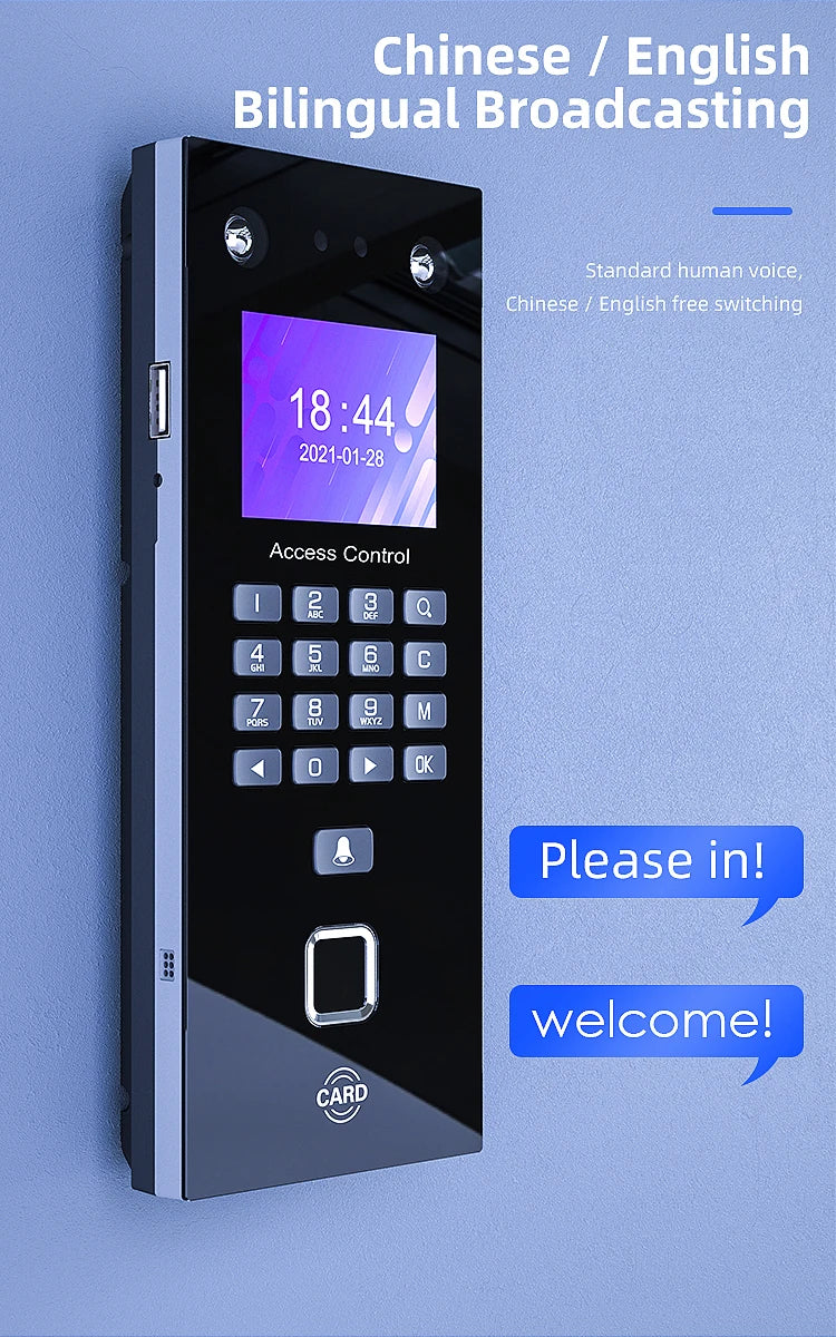500 Face 300 Figner 2.4Inch LCD TCP/IP USB Biometric Fingerprint Face Access Control Time Attendance System 125khz RFID Card