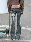 Tonngirls 2000s Japanese Jeans Pants Women Low Waist Denim Pant Streetwear American Retro Y2k Trousers Jeans Slim E-girls Jeans
