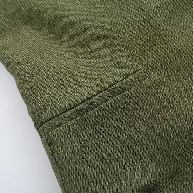 Retro Linen Office Lady Women Suits V Neck Vest Blazer Commuter Wide Leg Shorts Fashion 2024 Summer Vintage 2 Piece work clothes
