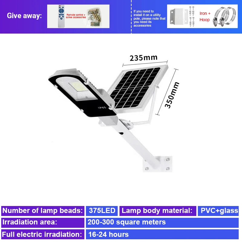 Upgrade Solar Street Light Outdoor Garden Courtyard Led Lamp Backyard Street Lamps Security Flood Lighting Remote Control  Pole