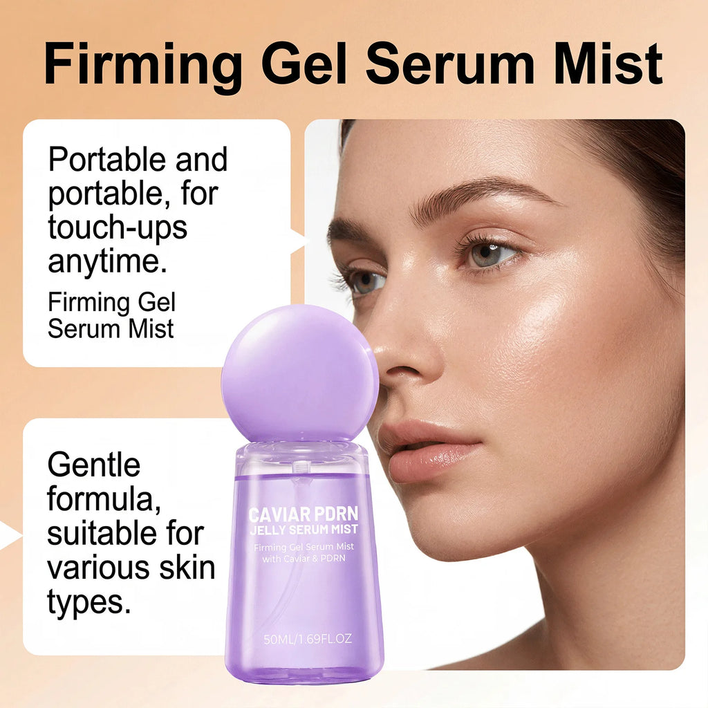 Caviar PDRN Jelly Serum Mist Smooth Dry Lines Nourish Hydrating Skin Brighten Skin Tone Tighten Facial Pores Jelly Essence Spray