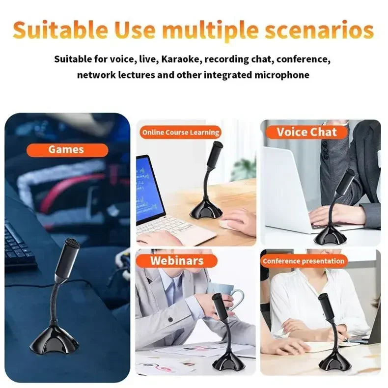 Professional USB Microphone Kit for Computer Laptop Adjustable Desktop Stand Gaming Mic for Streaming Podcast ASMR Discord Zoom
