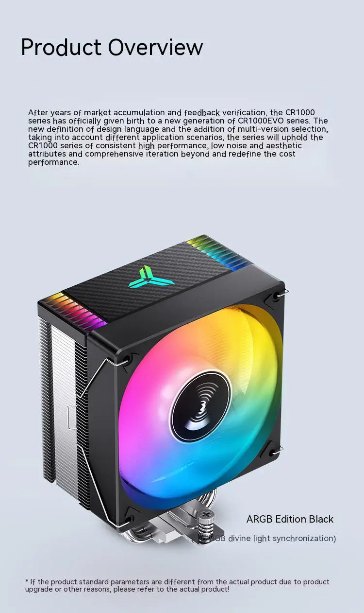 JONSBO CR-1000 EVO 4 Heat pipes TDP 220W CPU Cooler Computer Cooling Fan Heat Sink For LGA1700 115X 1200 AM5 Air Cooler Radiator