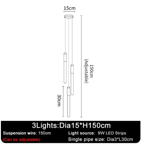 Modern Staircase Long Ceiling Chandelier LED New Lustre Living Room Lighting Kitchen Home Decoration Lamp Pendant Light