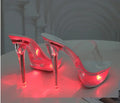 Women's Led Illuminated Sandals Clear Heel Slippers 15CM Sexy Led light Heels LFD-190