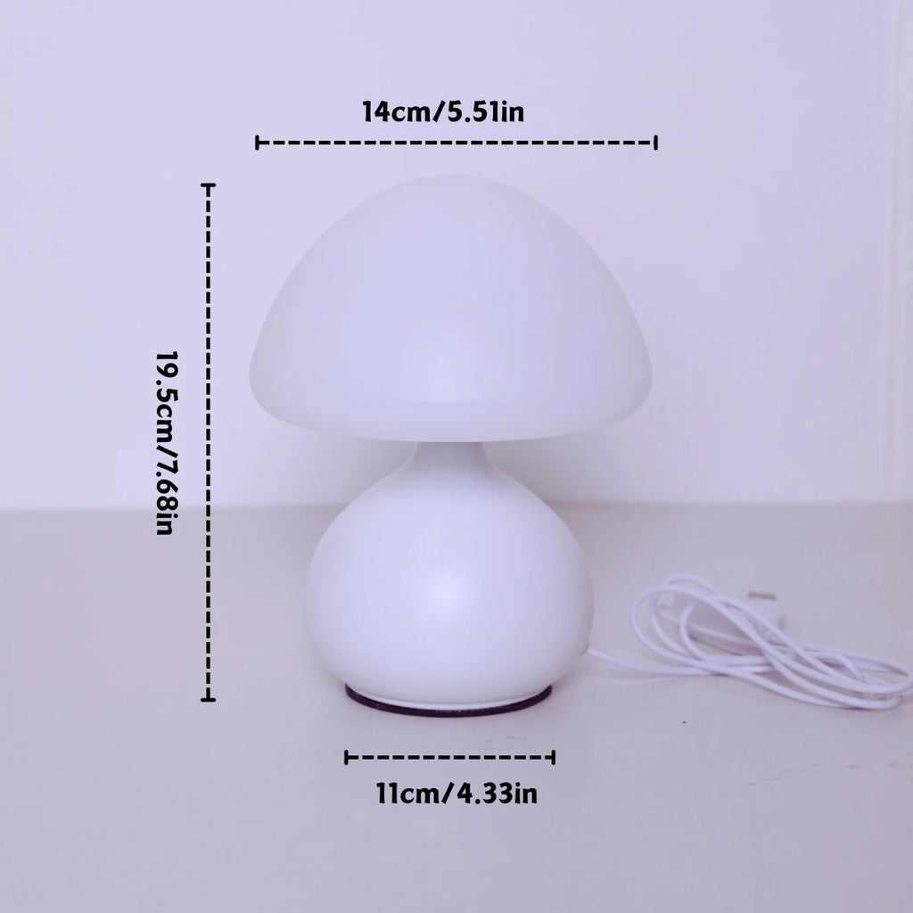 USB Powered Mushroom Table Lamp, Ambient Light, Bedroom Modern Simple and Atmospheric Table Lamp, Small Night Light, Decorative