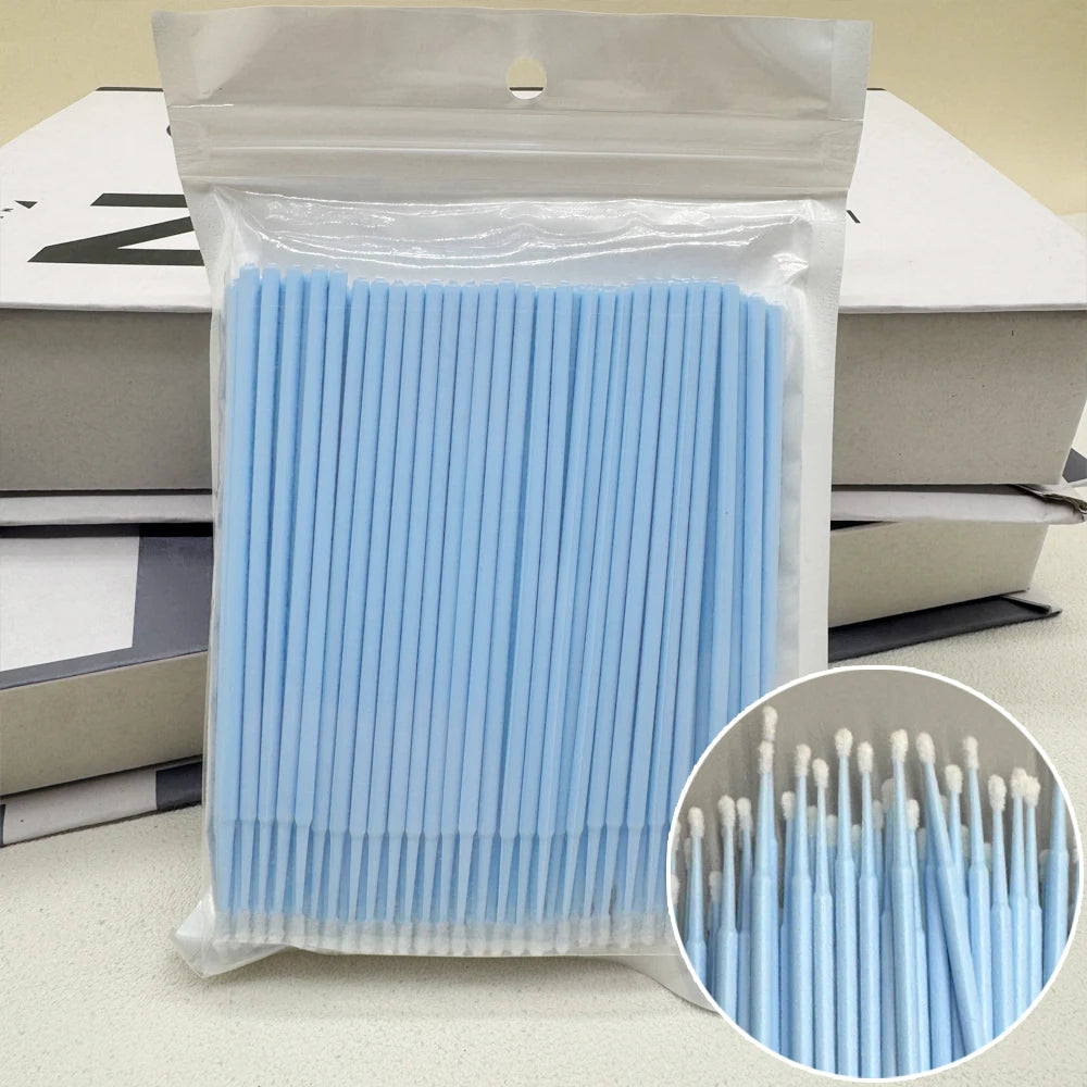 100PCS Crystal Micro Brush Disposable Lashes Removing Swab Mascara Wands Applicator Eyelash Extension Brushes Makeup Tools