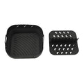 Square Silicone Air Fryer Liner with Divider Non-Stick Easy to Clean Dishwasher Safe Food Riser Holder