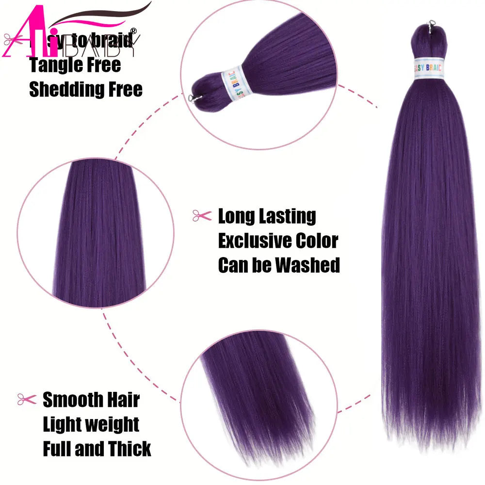 Ombre Kanekalon Braiding Hair Extensions Pre Stretched 26 Inch Synthetic Hair for Afro Jumbo Box Braids Natural Looking