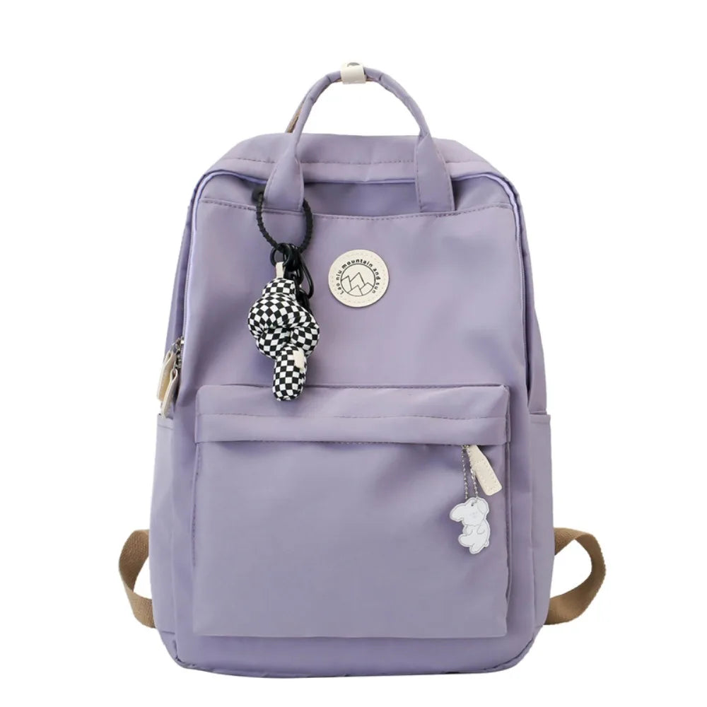 Lightweight Waterproof Women Backpack Large Capacity Solid Color Travel Backpack Nylon Ergonomic Laptop Book Bag For Teenagers