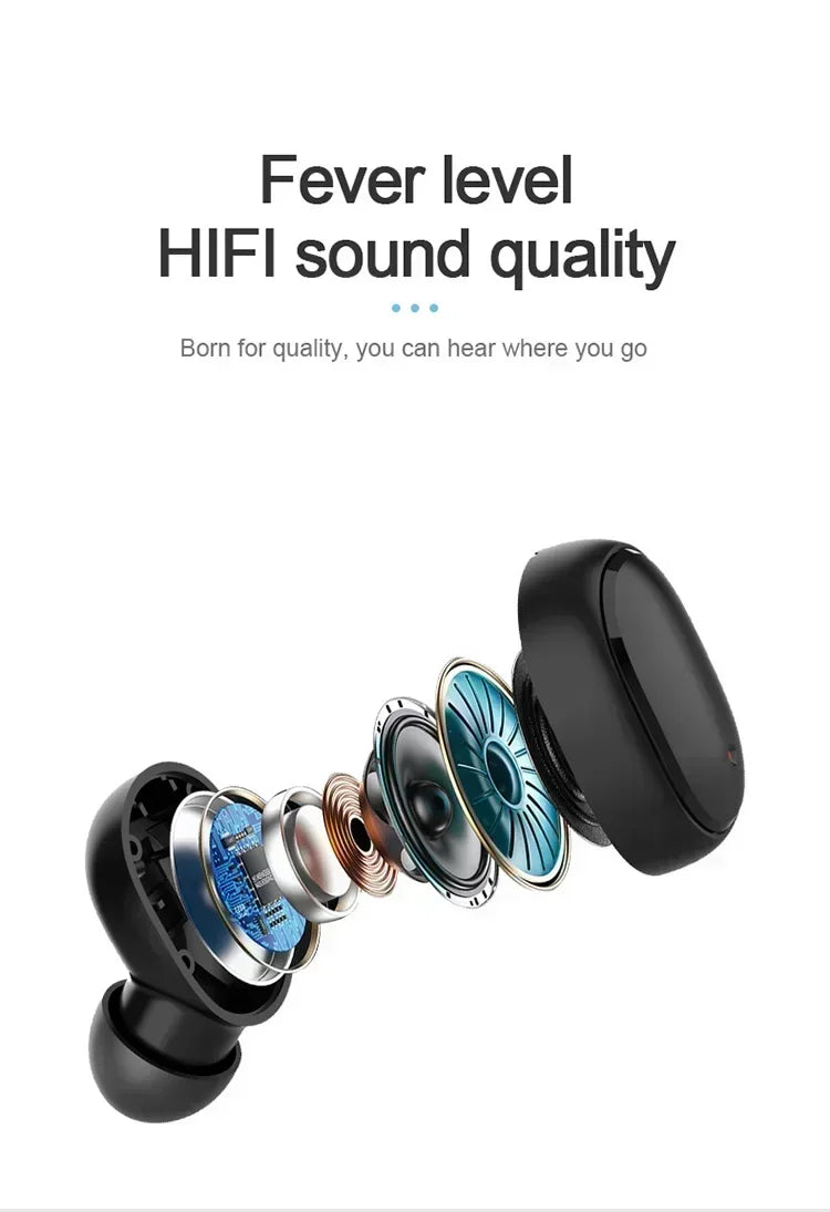 Original Wireless Earphone TWS Bluetooth Headset HiFi Music Headphone Noise Reduction Earbuds Sport Game with Mic