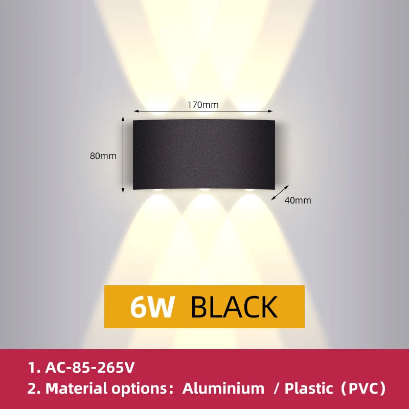 Wall Light Outdoor LED Waterproof External Stairs Street Interior Garden Living Room Fixture Decorative Home Lamp Decor Wall Led
