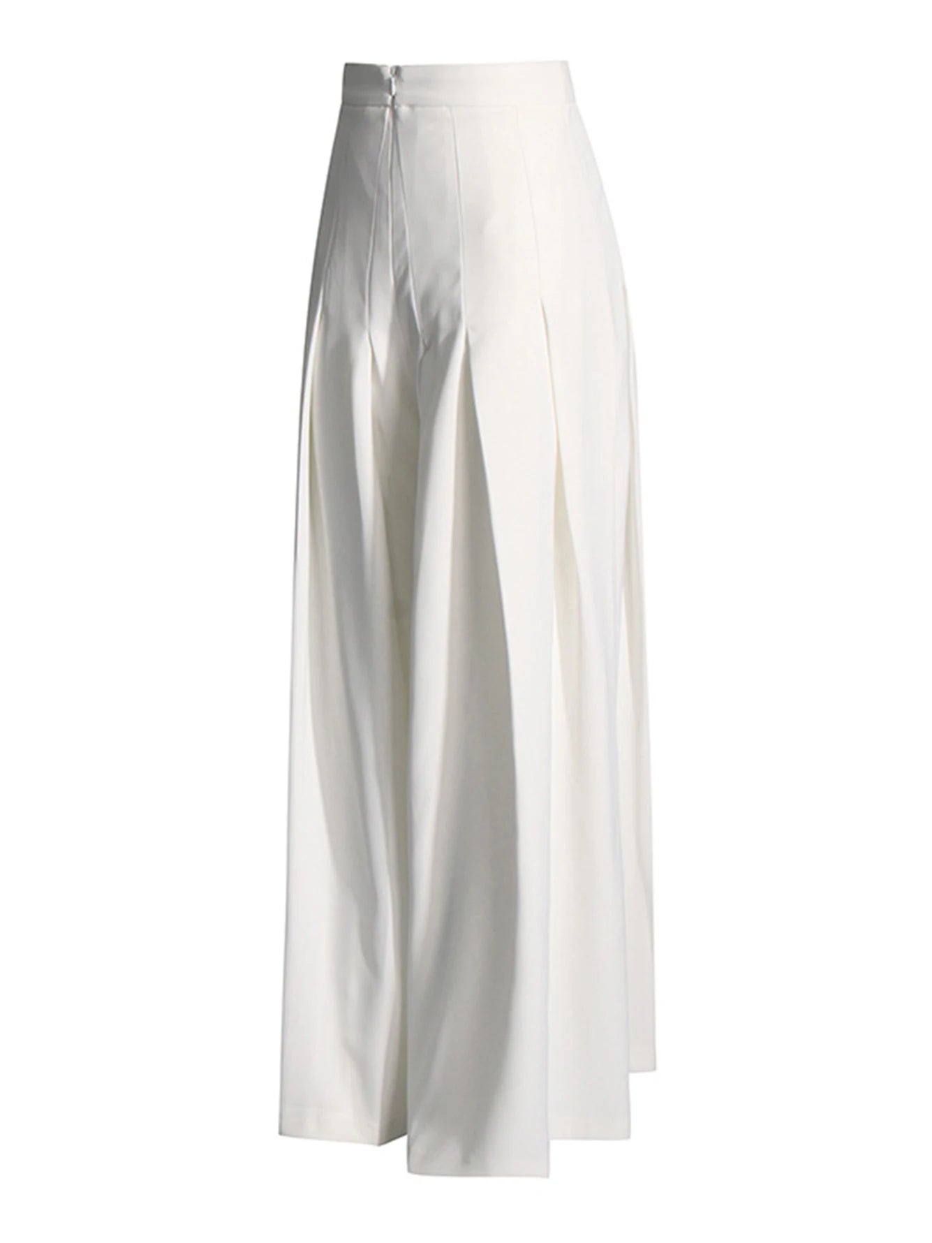 High Quality Summer New White Slim Set 2026 Sexy Short Sleeved Pleated Top+High Waisted Wide Leg Pants Party 2 Two-Piece Set