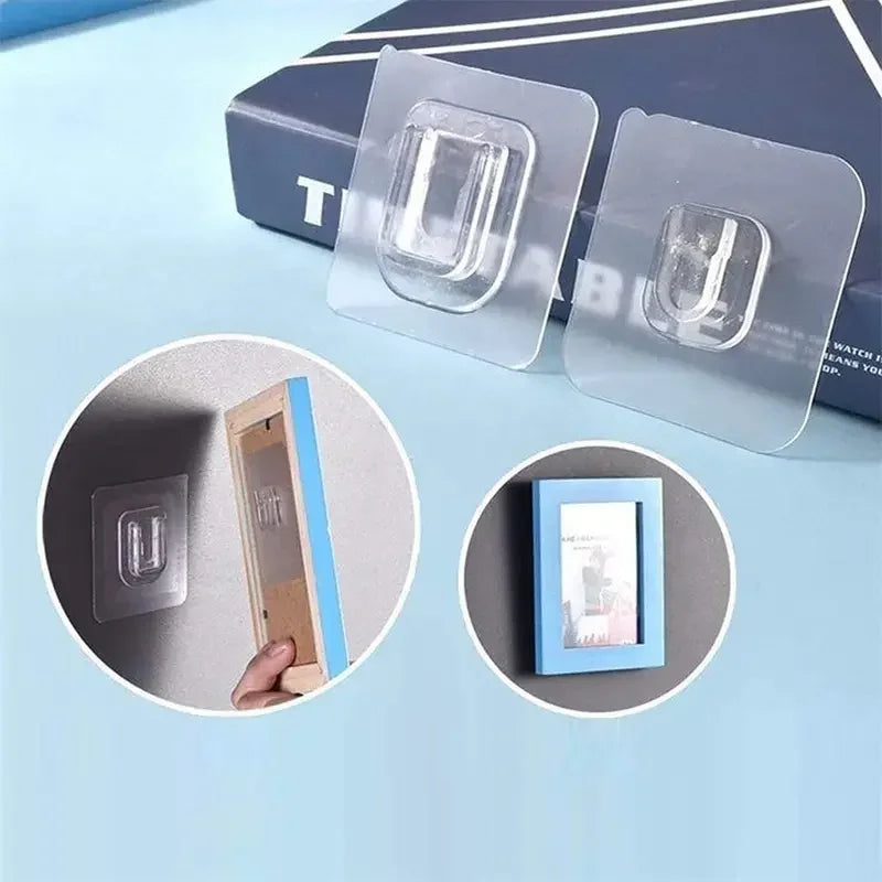 Double-Sided Adhesive Wall Hooks Hanger Strong Transparent Suction Cup Sucker Hooks Kitchen Bathroom Storage Plug Socket 2030