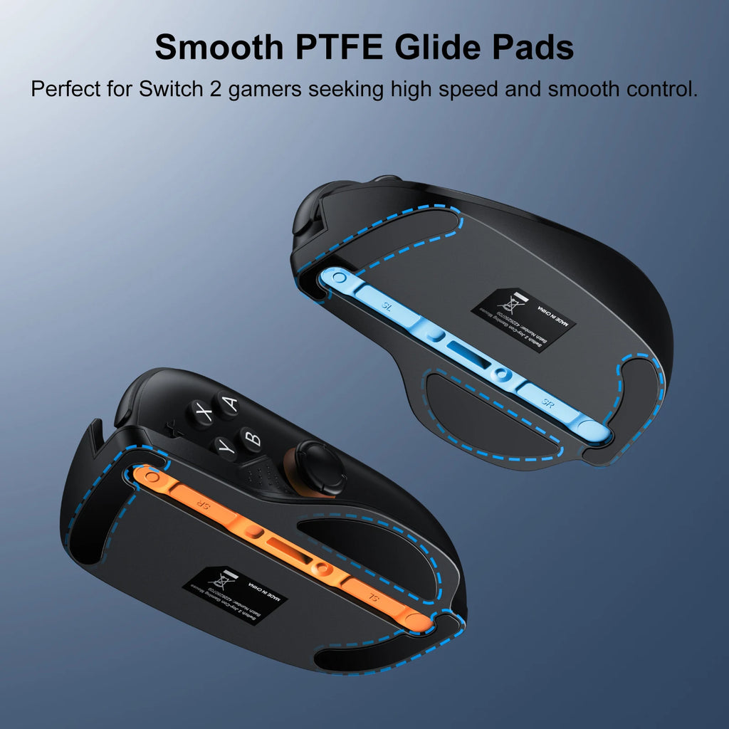 Honcam Ergonomic Mouse Grip for Switch 2 JonCons 2-Pack with Super Smooth PTFE Glide Pads Portable Gaming Controller Stand Black