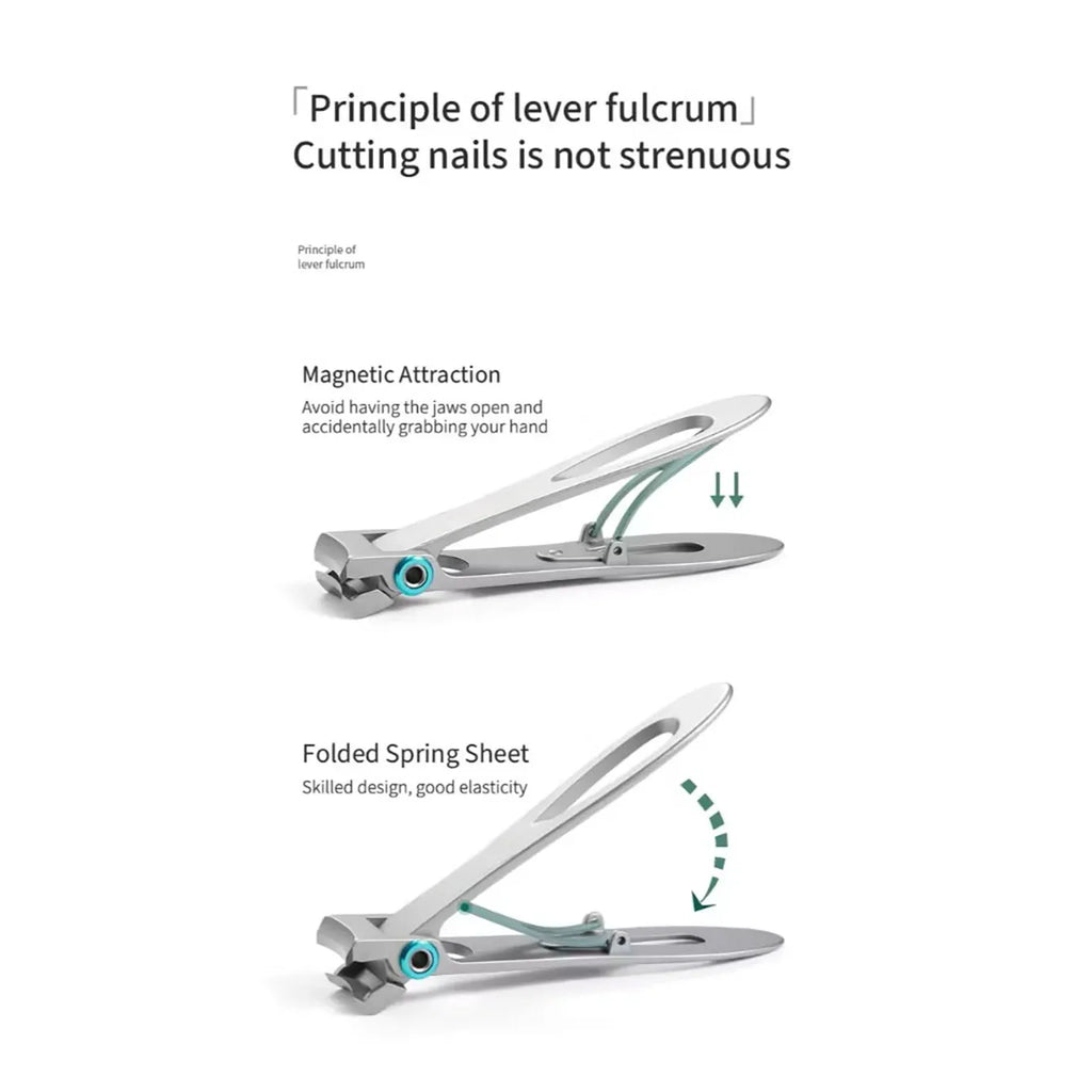 Nail clippers for thick nails easy to use stainless steel large opening anti-splash portable foldable specially designed