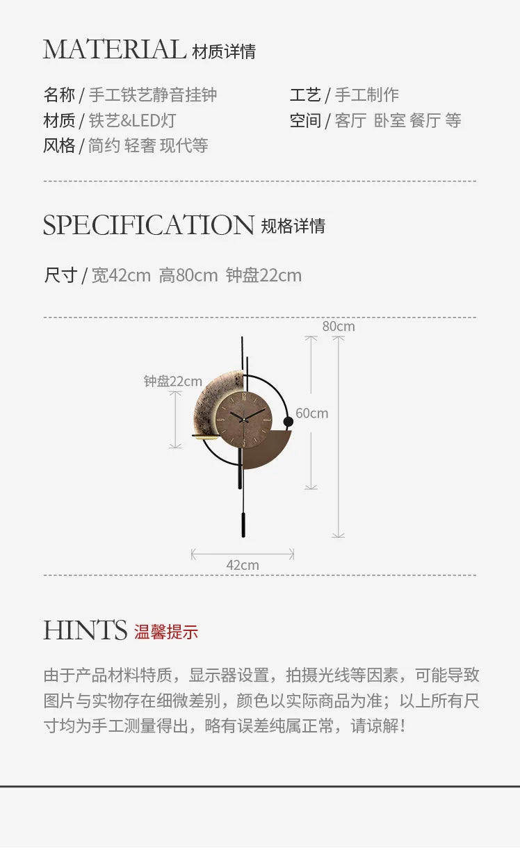 Modern Minimalist Living Room Home Wall Clocks TV Background Decoration Wall Clock Modern Design Home Decor