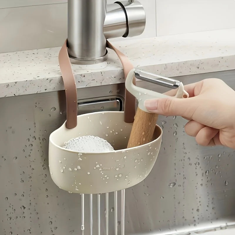 1pc Kitchen Sink Organizer with Drainage - Hanging Soap Holder, Brush & Sponge Rack,Easy Install,Kitchen Storage Organization