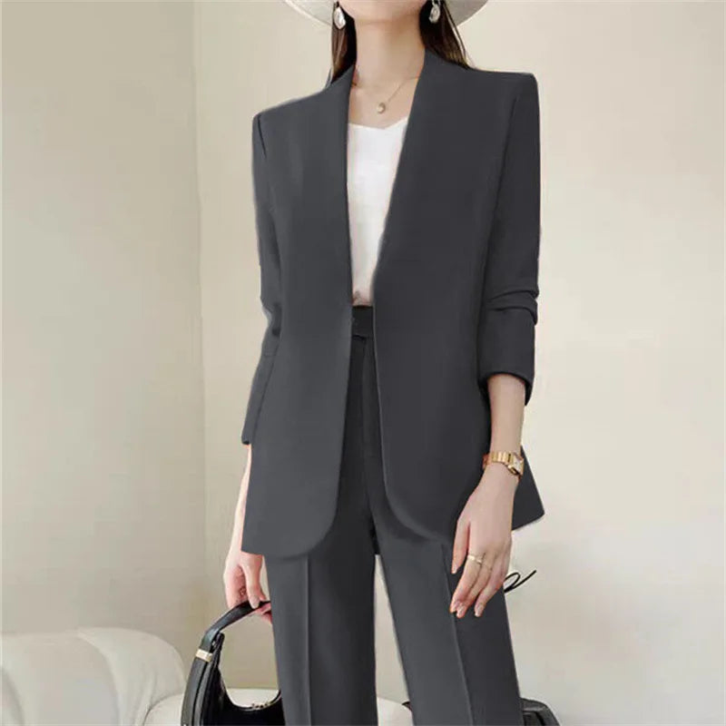 Fashion 2 Piece Sets Women Outfits Spring Autumn New in Korean Pants Sets Commuter Elegant Suit Coat 2 Piece Sets Women