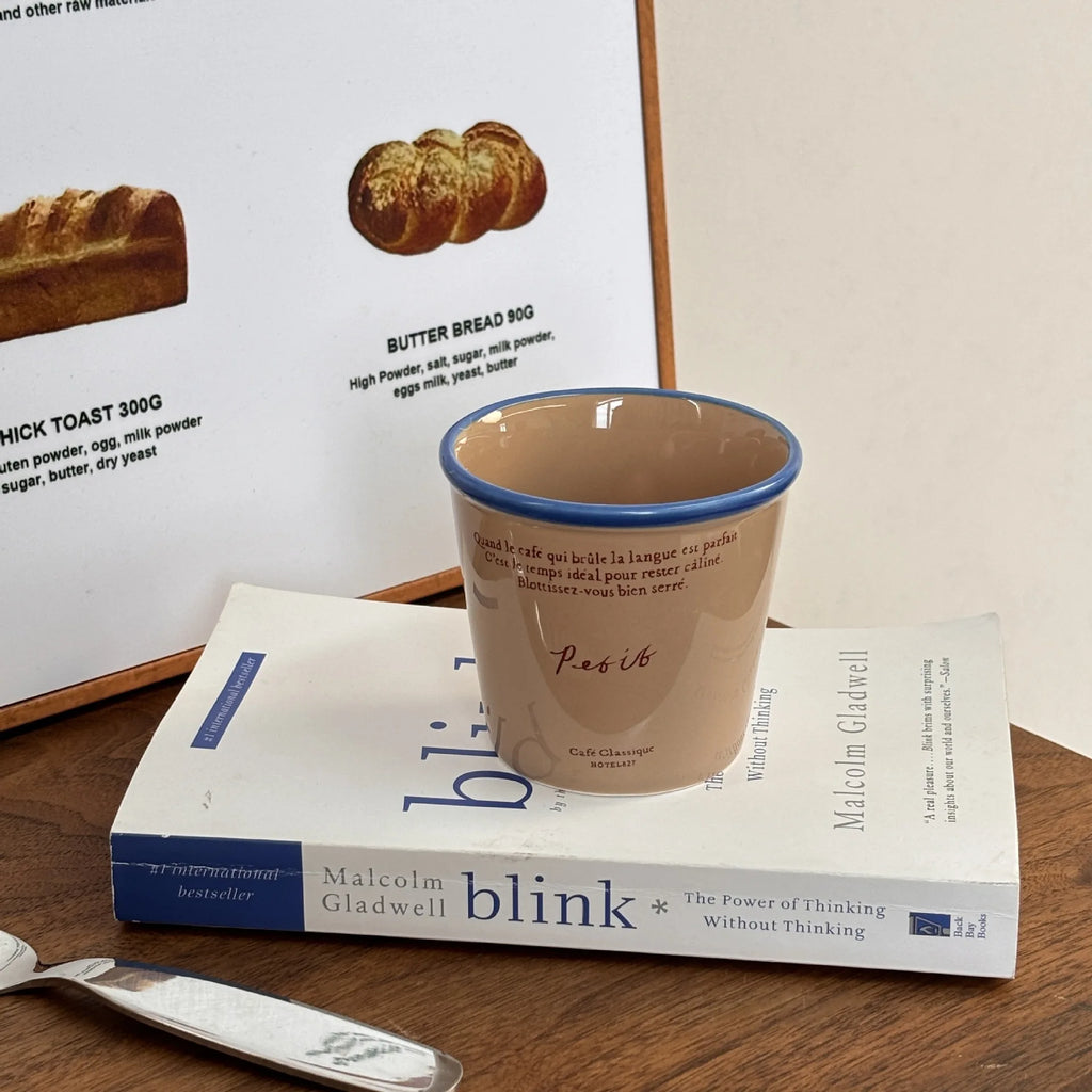 Paper  Shaped Coffee  Retro Mug Hand-held Colorful Letter Ceramic Cup Breakfast Milk Cup